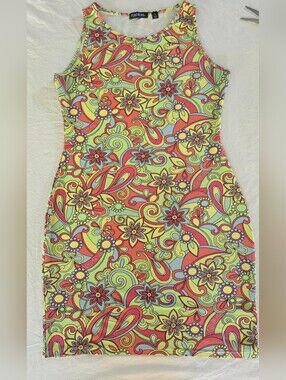 FEATHERS Sheath Dress Sleeveless Pullover Size Large